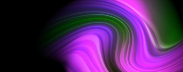 Fluid liquid color wave lines, glowing colorful light effect, abstract composition template. Geometric technology abstract pattern. Movement concept