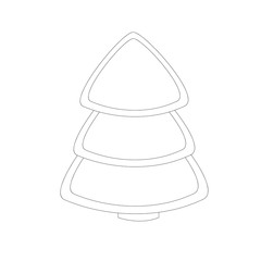 Vector outline Christmas tree. Symbol Of The New Year.