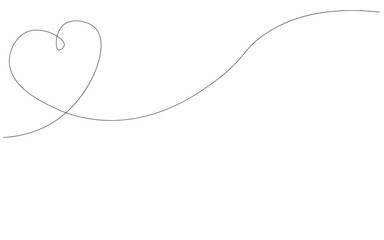 Heart valentines day background line drawing. Vector illustration