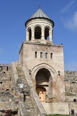 Fototapeta na wymiar Svetitskhoveli Cathedral Compound Wall Tower Portrait, Mtskheta, Georgia