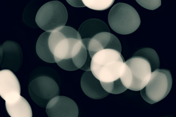 Abstract black and white Lights  bokeh background. Blured night light. background, 