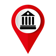 University Icon Isolated on red Background. Vector illustration.	