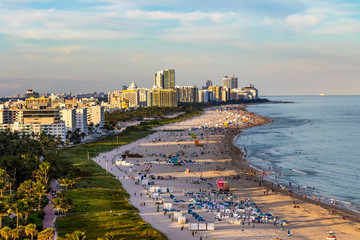 Fototapeta premium Panorama view of Miami Beach, South Beach, Florida, USA.