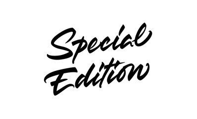 Special Edition vector lettering. Handwritten text label. Freehand typography design
