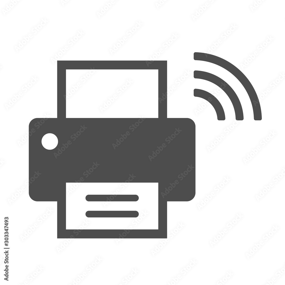 Poster smart printer vector icon isolated on white background. smart printer with wireless connection icon 