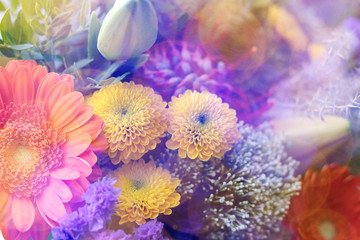 close up of a colorful bouquet