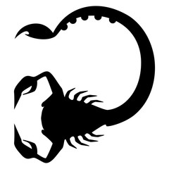 Scorpio, zodiac sign. Logo. Tattoo. Vector silhouette image.
