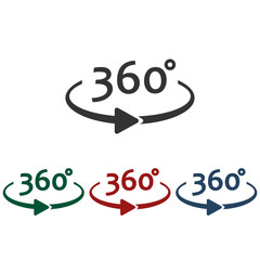 The Angle 360 degrees icon. Rotation symbol. Flat Vector illustration