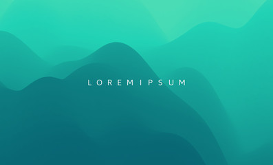 Landscape with mountains and sun. Sunrise. Mountainous terrain. Abstract background. Vector illustration.