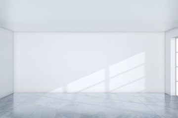 Fototapeta na wymiar Blank space interior concrete floor with light on window. 3d rendering.