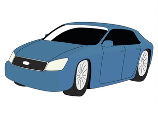 Sedan blue vector illustration isolated