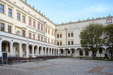 Inner courtyard of the Ducal Castle in Szczecin, Poland, former seat of the dukes of...
