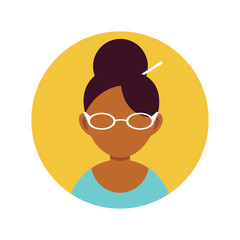 woman secretary professional , person flat design icon