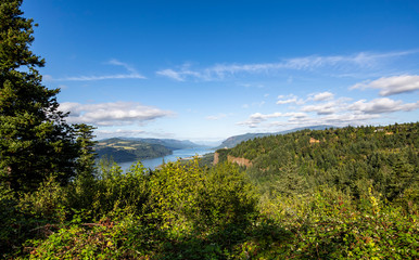 River Gorge with Crown Point Vista House from Women's Forum scenic viewpoint - Oregon, USA