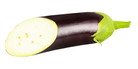 Eggplant isolated on white background with clipping path