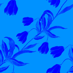 Fototapeta na wymiar Watercolor seamless pattern with hand drawn meadow flowers. Vintage floral pattern. Flower seamless pattern. Botanical art. Floral botanical collection. Wedding floral set. Watercolor botanical design
