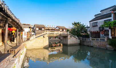Fototapeta na wymiar Ancient houses in Xitang Ancient Town, Zhejiang