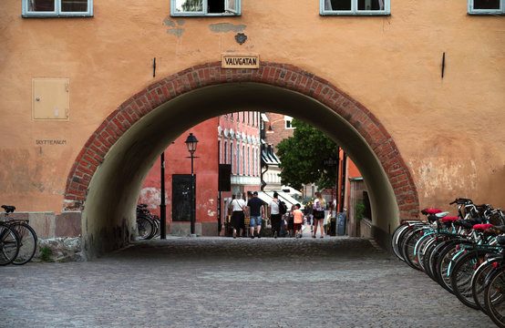 One of the oldest buildings of Uppsala – Skytteanum. Valvgatan Street, Uppsala, Sweden.