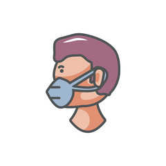 worker with mask industrial protection safety fill
