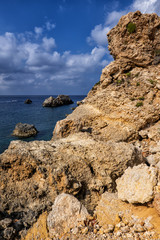 Fototapeta na wymiar Rocky Sea Coast in Malta