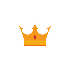 gold crown antique medieval flat design