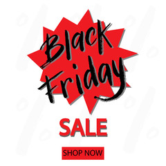Black friday sale text flyer. Special offer advertisement card template. Brush lettering handwritten style. Vector eps 10.