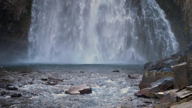 The beautiful Rainbow Falls in the Ansel Adams Wilderness near Mammoth Lakes California USA