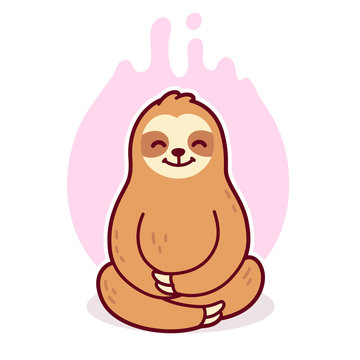 recommend clip art: Cute cartoon meditating sloth