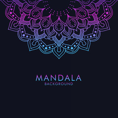 Luxury background with gradient violet to blue arabesque line element