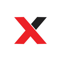 letter xt simple geometric line logo vector