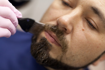 Cosmetic procedures for men - coloring and tinting of mustaches and beards