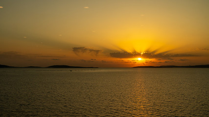 sunset at malta in the mediterranean sea