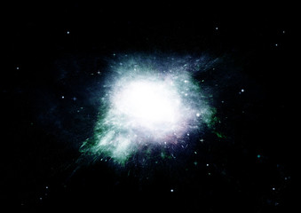 Stars, dust and gas nebula in a far galaxy