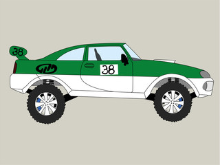 Buggy car green vector illustration isolated © Ihor