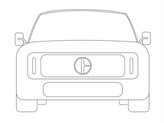 SUV front car countur vector illustration isolated