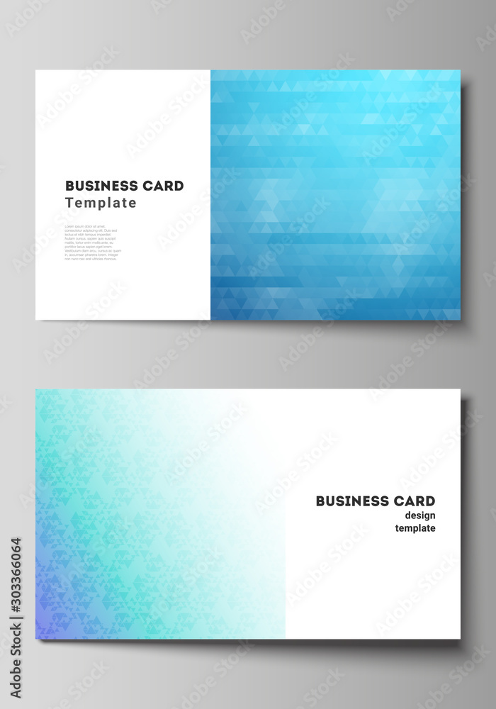 Poster the minimalistic abstract vector illustration of the editable layout of two creative business cards 