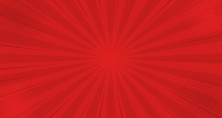 Comics red retro background with halftone corners. Summer backdrop. Vector illustration in retro pop art style for comics book, poster, advertising design © NazArt