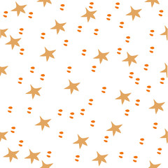 Seamless Pattern With Colorful Stars on white. Scandinavian Style