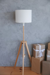 floor lamp in the room
