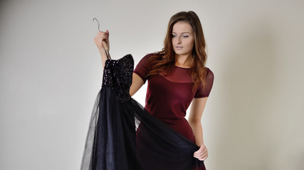 A woman in the wardrobe.