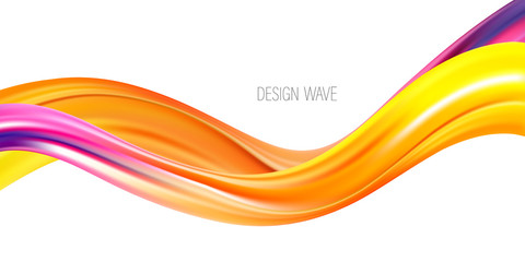 Modern colorful flow poster. Wave Liquid shape color background. Art design for your design project.Vector