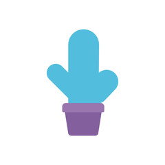 potted cactus office flat icon design