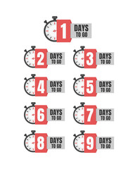 1,2,3,4,5,6,7,8,9,day to go, promotion icon, best deal symbol