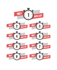 1,2,3,4,5,6,7,8,9,day to go, promotion icon, best deal symbol