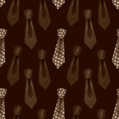 Colorful realistic neckties with knots color seamless pattern
