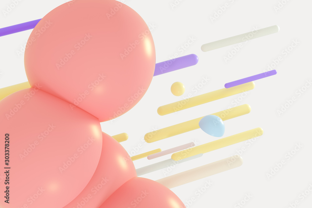 Poster abstract round hemisphere element background, 3d rendering.