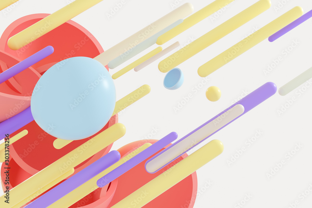 Poster abstract round hemisphere element background, 3d rendering.