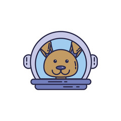 universe astronaut hat with animal fill style icon