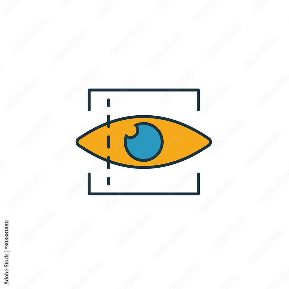 Poster retinal recognition icon. simple element from security icons collection. creative retinal recognitio