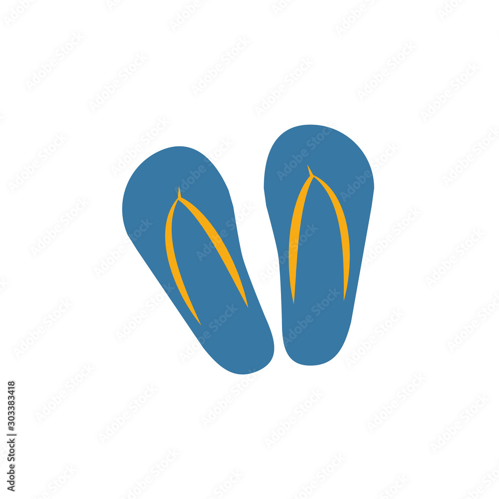 Poster flip flops icon. simple flat element from clothes collection. creative flip flops icon for templates
